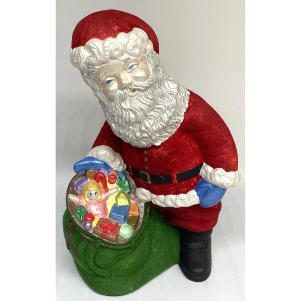 Flocked Ceramic Santa Claus with Toy Sack 8